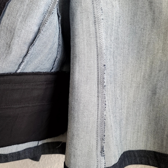 Denver Hayes bluejean look suit jacket w/ 2 buttons, large, very stretchy, NWT - Picture 7 of 8